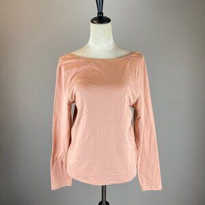 NWT Everlane Supima Scoop Back Long Sleeve Shirt Women's Size XL